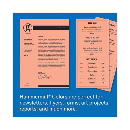 Colors Print Paper, 20 Lb Bond Weight, 8.5 X 11, Salmon, 500/ream.