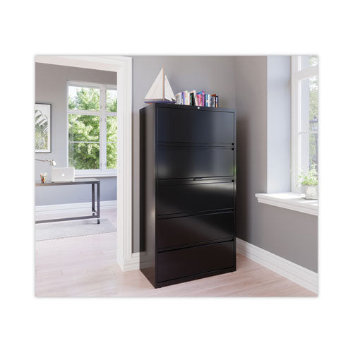 Lateral File Cabinet, 5 Letter/legal/a4-size File Drawers, Black, 36 X 18.62 X 67.62.