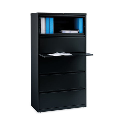 Lateral File Cabinet, 5 Letter/legal/a4-size File Drawers, Black, 36 X 18.62 X 67.62.