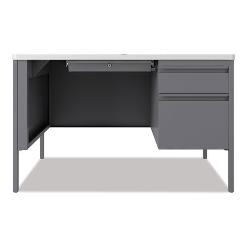Teachers Pedestal Desks, One Right-hand Pedestal: Box/file Drawers, 48" X 30" X 29.5", White/platinum