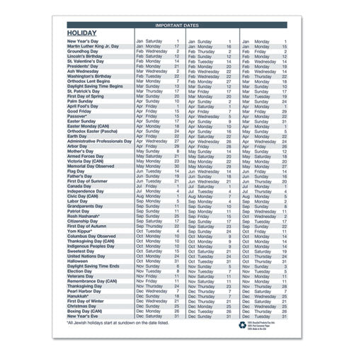 Recycled Ruled 14-month Planner With Leatherette Cover,10 X 7, Black Cover, 14-month: Dec 2024 To Jan 2026