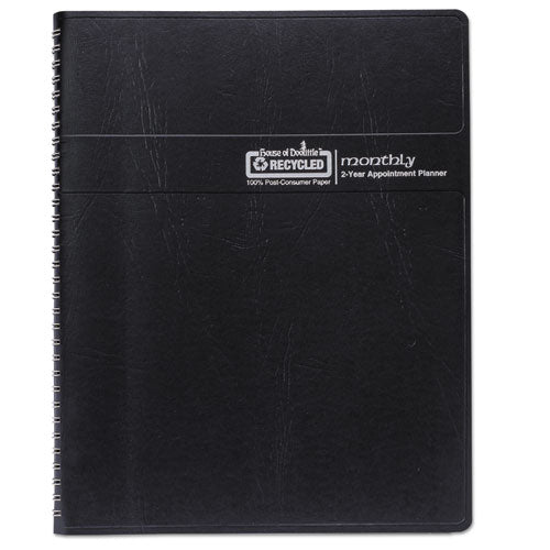 24-month Recycled Ruled Monthly Planner, 11 X 8.5, Black Cover, 24-month (jan To Dec): 2024 To 2025