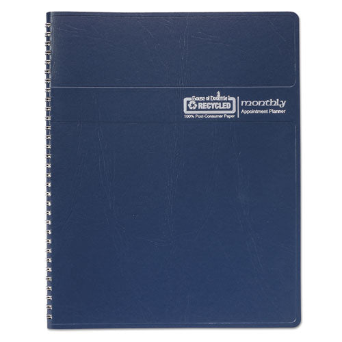 14-month Recycled Ruled Monthly Planner, 11 X 8.5, Blue Cover, 14-month (dec To Jan): 2023 To 2025