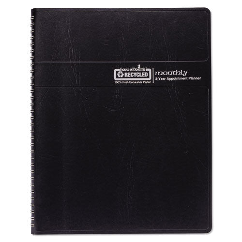 Recycled Two Year Monthly Planner With Expense Logs, 8.75 X 6.88, Black Cover, 24-month: Jan 2025 To Dec 2026.