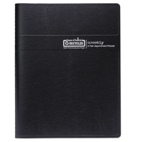 Recycled Professional Weekly Planner, 15-minute Appts,11 X 8.5, Black Wirebound Soft Cover, 24-month: Jan 2025 To Dec 2026