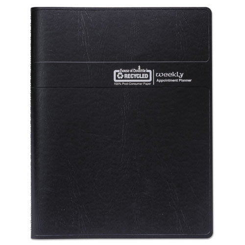 Recycled Weekly Appointment Book, 8 X 5, Black Cover, 12-month (jan To Dec): 2025.