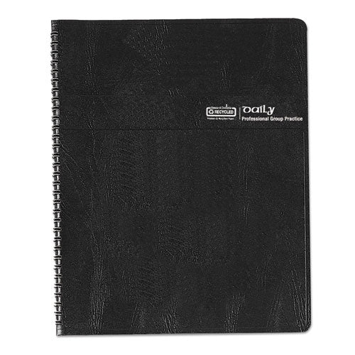Eight-person Group Practice Daily Appointment Book, 11 X 8.5, Black Cover, 12-month (jan To Dec): 2024