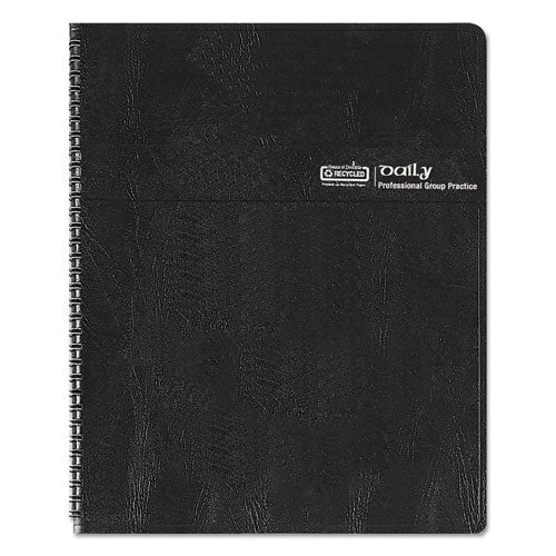 Executive Series Four-person Group Practice Daily Appointment Book, 11 X 8.5, Black Hard Cover, 12-month (jan To Dec): 2024