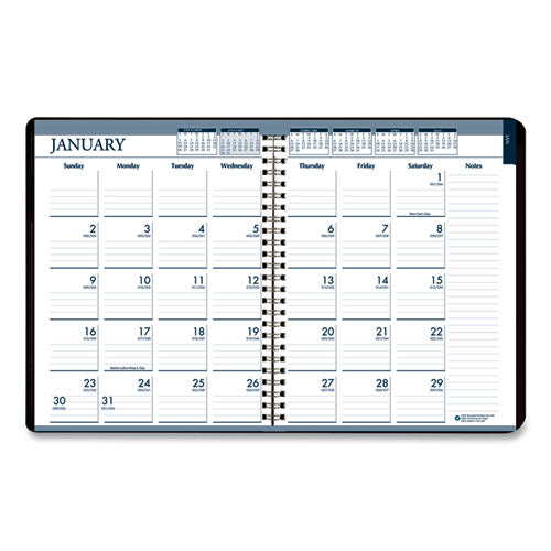 Recycled Wirebound Weekly/monthly Planner,11 X 8.5, Black Cover, 12-month (jan To Dec): 2025