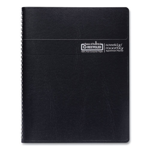 Recycled Monthly Weekly 7 Day Planner, 8.75 X 6.88, Black Cover, 12-month (jan To Dec): 2024