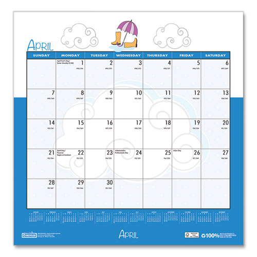 Recycled Seasonal Wall Calendar, Illustrated Seasons Artwork, 12 X 12, 12-month (jan To Dec): 2025.