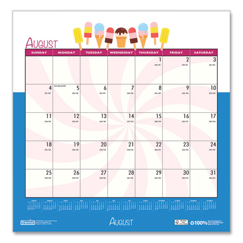 Recycled Seasonal Wall Calendar, Illustrated Seasons Artwork, 12 X 12, 12-month (jan To Dec): 2025.