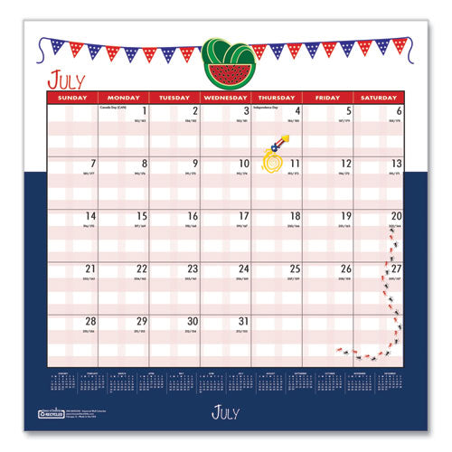 Recycled Seasonal Wall Calendar, Illustrated Seasons Artwork, 12 X 12, 12-month (jan To Dec): 2025.