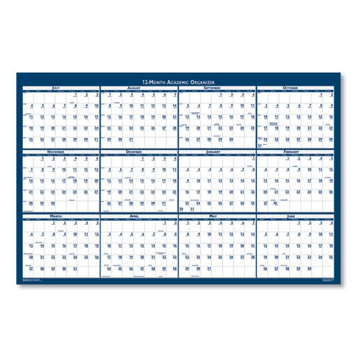 Academic Year Recycled Poster Style Reversible/erasable Yearly Wall Calendar, 24 X 37,12-month (july To June): 2024 To 2025