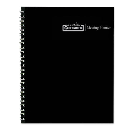 Recycled Meeting Note Planner, 11 X 8.5, Black Cover, 12-month (jan To Dec): 2024