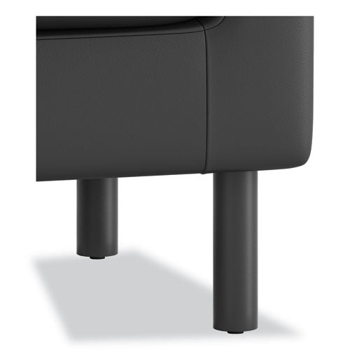 Parkwyn Series Ottoman, 23" X 23" X 17.5", Black.