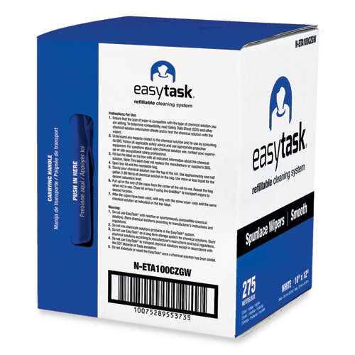 Easy Task A100 Wiper, Center-pull, 1-ply, 10 X 12, White, 275 Sheets/roll With Zipper Bag