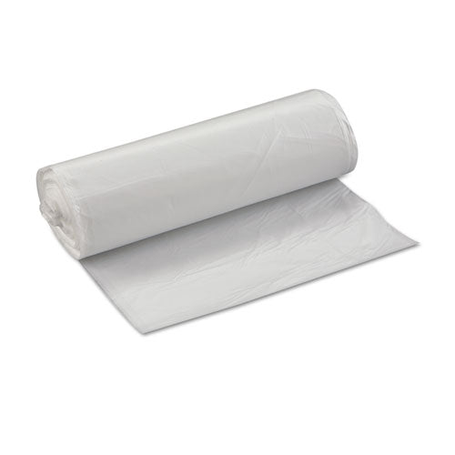 High-density Commercial Can Liners, 33 Gal, 17 Mic, 33" X 40", Clear, Interleaved Roll, 25 Bags/roll, 10 Rolls/carton.