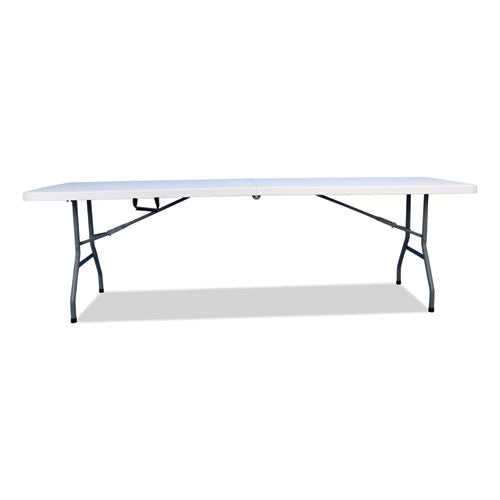 Bifold Resin- Folding Table, Rectangular, 94.5" X 29.9" X 30", White Granite Top, Gray Base/legs, 2/pack