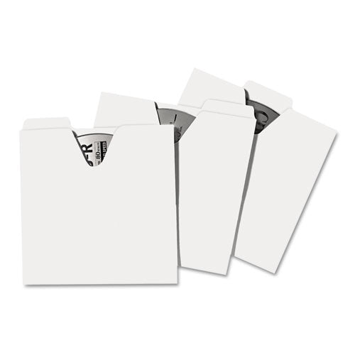 Cd File Folders, 1 Disc Capacity, White, 100/pack.