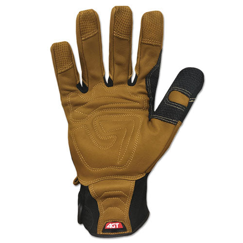 Ranchworx Leather Gloves, Black/tan, Medium
