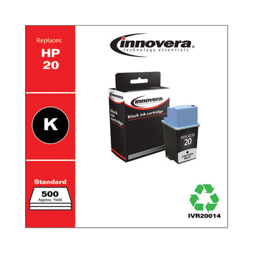 Remanufactured Black Ink, Replacement For 20 (c6614dn), 500 Page-yield, Ships In 1-3 Business Days