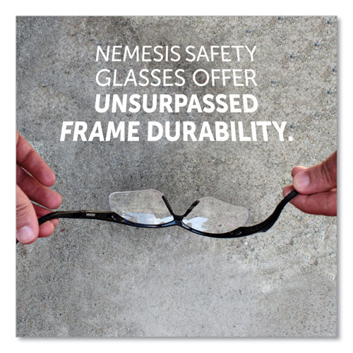 V60 Nemesis Rx Reader Safety Glasses, Black Frame, Clear Lens, +3.0 Diopter Strength, 6/box