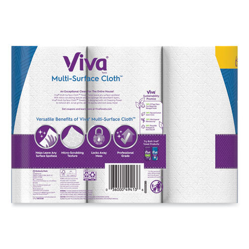 Multi-surface Cloth Choose-a-sheet Kitchen Roll Paper Towels 2-ply, 11 X 5.9,White, 83/roll, 6 Rolls/pack, 4 Packs/carton