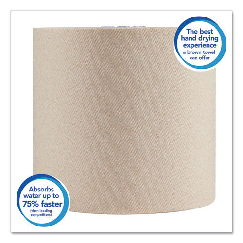 Essential 100% Recycled Fiber Hard Roll Towel, 1-ply, 8" X 700 Ft, 1.75" Core, Brown, 6 Rolls/carton.