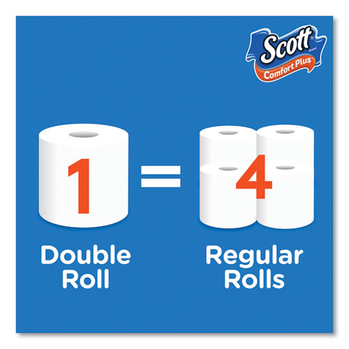 Comfortplus Toilet Paper, Mega Roll, Septic Safe, 1-ply, White, 425 Sheets/roll, 12 Rolls/pack