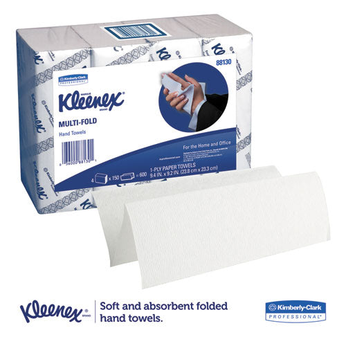 Multi-fold Paper Towels, 4-pack Bundles, 1-ply, 9.2 X 9.4, White, 150/pack, 16 Packs/carton