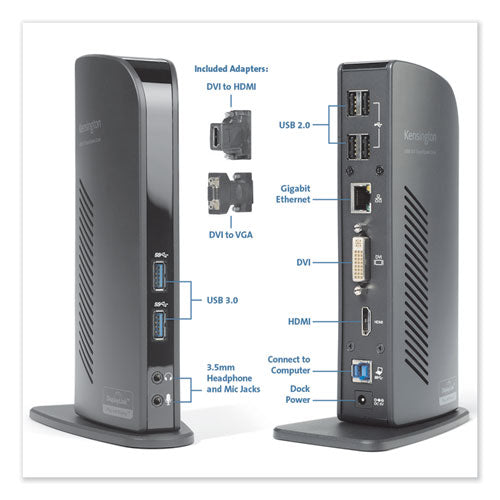 Usb 3.0 Docking Station With Dvi/hdmi/vga Video, 1 Dvi And 1 Hdmi Out.