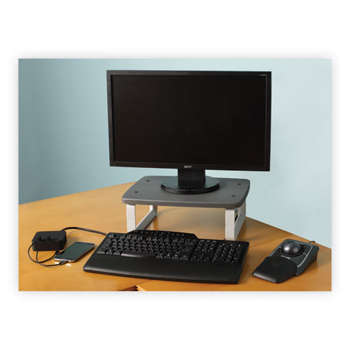 Smartfit Monitor Stand Plus, 16.2" X 2.2" X 3" To 6", Black, Supports 80 Lbs.