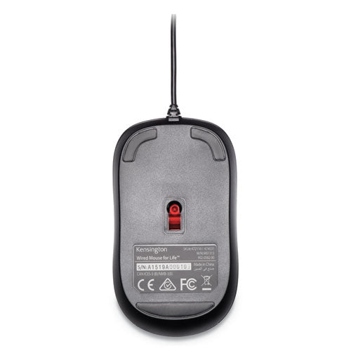 Wired Usb Mouse For Life, Usb 2.0, Left/right Hand Use, Black.