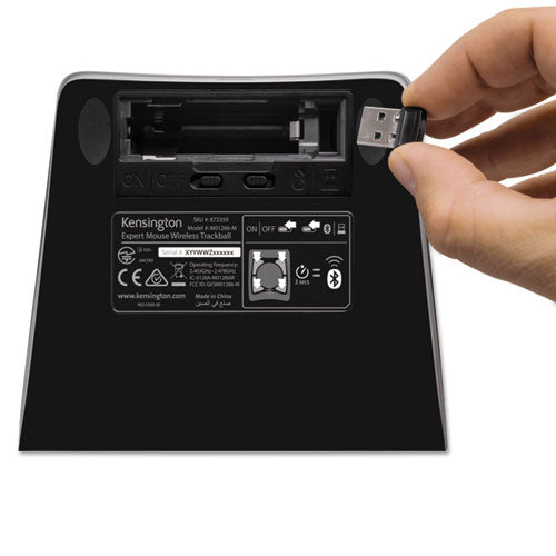 Expert Mouse Wireless Trackball, 2.4 Ghz Frequency/30 Ft Wireless Range, Left/right Hand Use, Black.