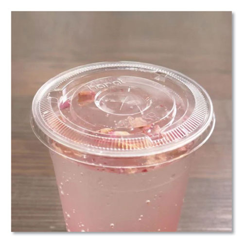 Pet Lids, Flat With Straw Slot, Fits 12 Oz To 24 Oz Cold Cups, Clear, 1,000/carton