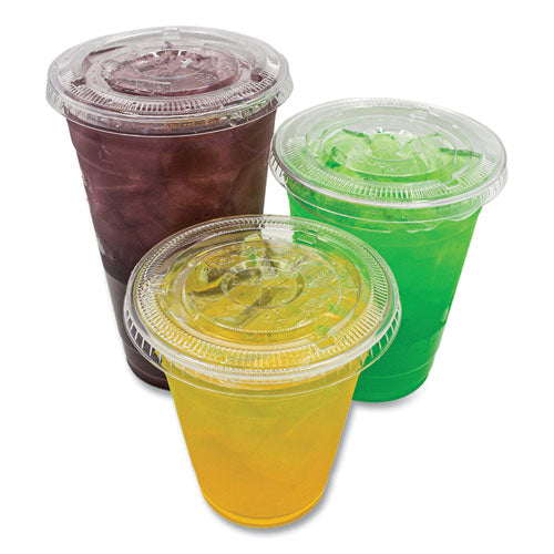 Pet Lids, Fits 8 Oz To 10 Oz Cold Cups, X Straw Hole, Clear, 1,000/carton.