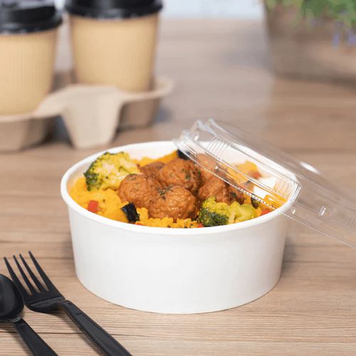 Food Bucket, 32 Oz, 6.5" Dia X 2.4"h, White, Paper, 360/carton.