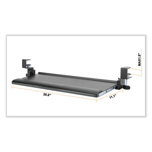 Desk Clamp Five-position Tilting Keyboard Tray, 26.8" X 11.1, Black.