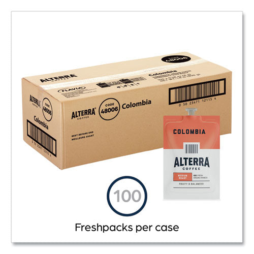 Alterra Columbia Coffee Freshpack, Columbia, 0.28 Oz Pouch, 100/carton.