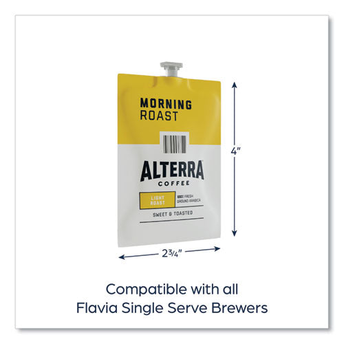Alterra Morning Roast Coffee Freshpack, Morning Roast, 0.28 Oz Pouch, 100/carton.