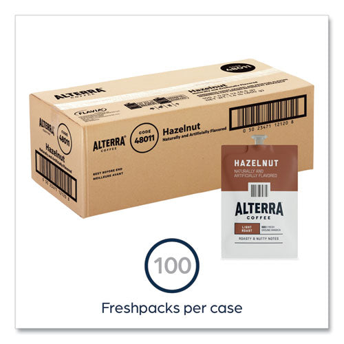 Alterra Hazelnut Coffee Freshpack, Hazelnut, 0.23 Oz Pouch, 100/carton.