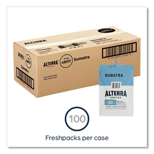 Alterra Sumatra Coffee Freshpack, Sumatra, 0.3 Oz Pouch, 100/carton.