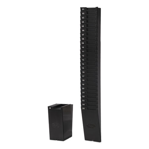 Time Card Rack For 9" Cards, 25 Pockets, Abs Plastic, Black