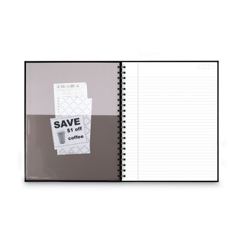 Hardbound Notebook With Pocket, 1-subject, Wide/legal Rule, Black Cover, (96) 11 X 8.5 Sheets
