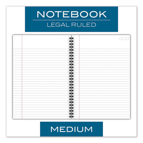 Wirebound Business Notebook, 1-subject, Wide/legal Rule, Black Linen Cover, (80) 9.5 X 6.63 Sheets.