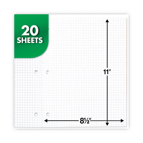 Graph Paper Tablet, 3-hole, 8.5 X 11, Quadrille: 4 Sq/in, 20 Sheets/pad, 12 Pads/pack.