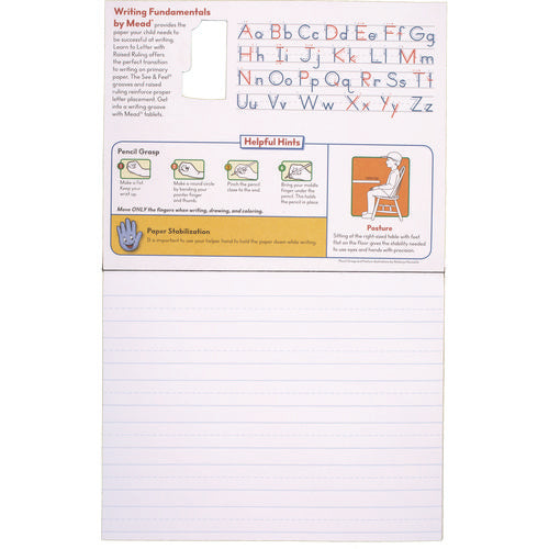 Learn -To Letter Writing Tablet With Raised Ruling, Primary Rule, Orange Cover, (40) 10 X 8 Sheets