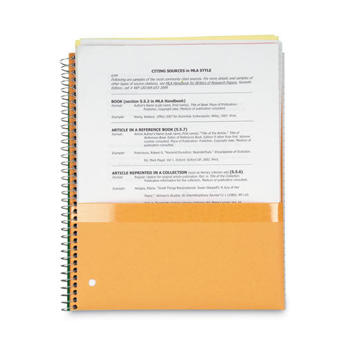 Wirebound Notebook With Two Pockets, 1-subject, Medium/college Rule, Black Cover, (100) 11 X 8.5 Sheets