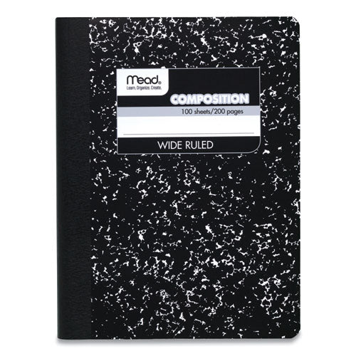 Square Deal Composition Book, 3-subject, Wide/legal Rule, Black Cover,(100) 9.75 X 7.5 Sheets, 12/pack